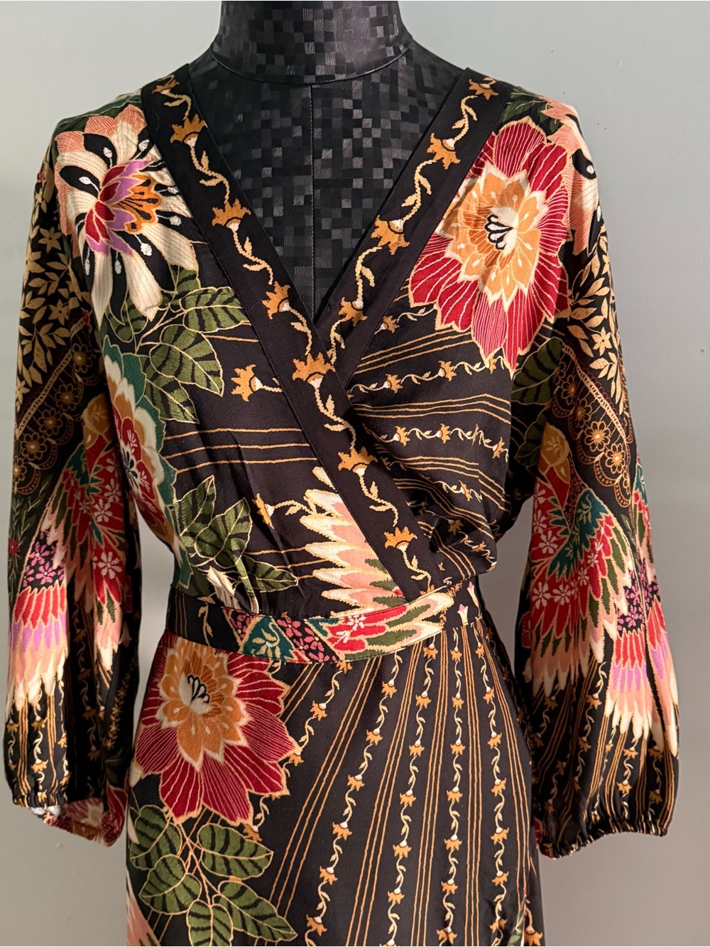 Farm Rio x Anthropologie Amorina Tropical Bird Wrap Dress - Picture 3 of 14